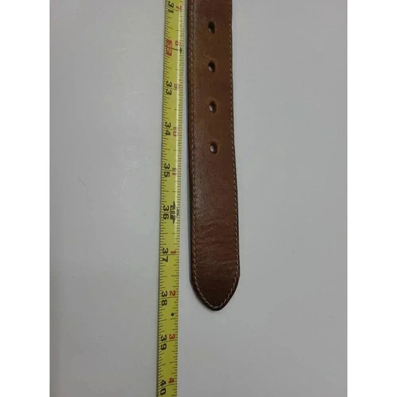 GAP Brown Leather Belt Men's Size 32 Twine Accents - Picture 6 of 7
